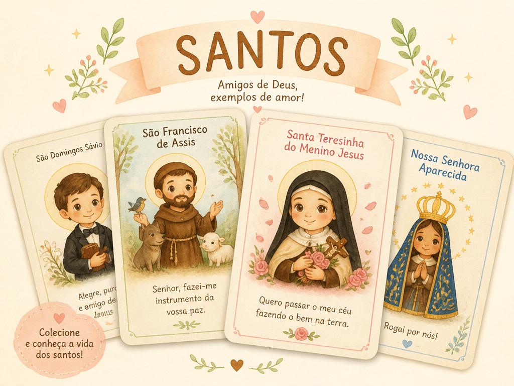 Cartões dos Santos para Crianças